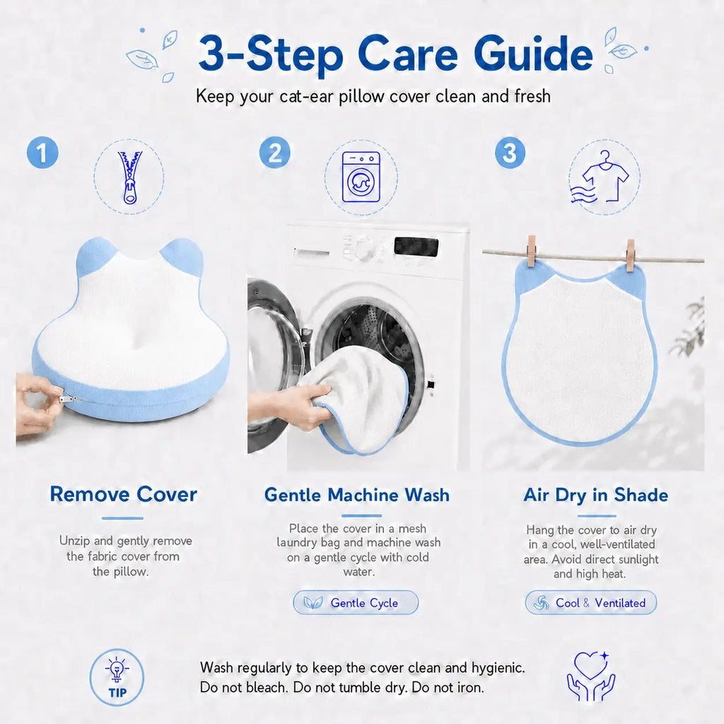 CozyEnjoy Scroll Pillow For Bed -Blue