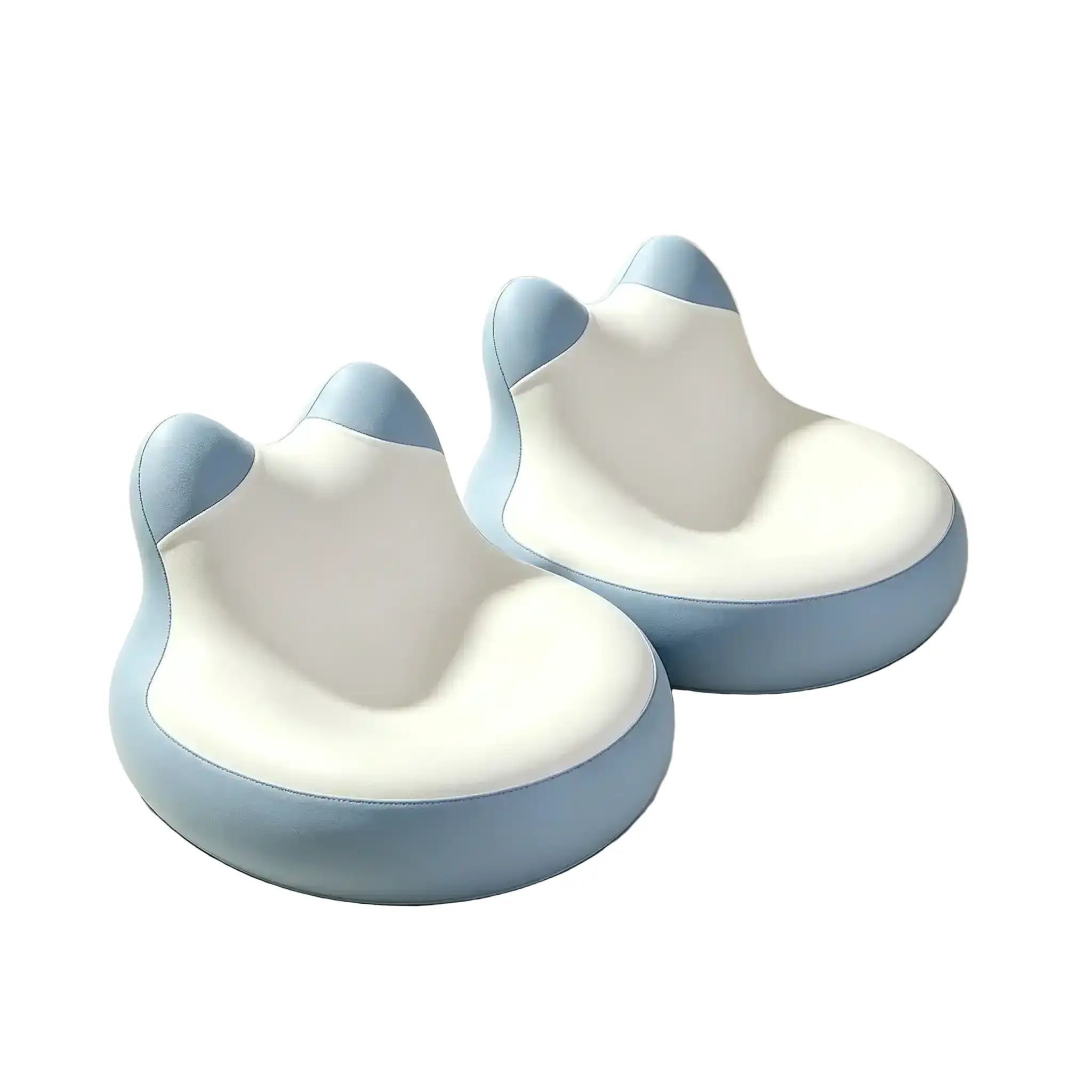 Set of 2 Blue Scroll Pillows – Elevate Your Comfort Anywhere